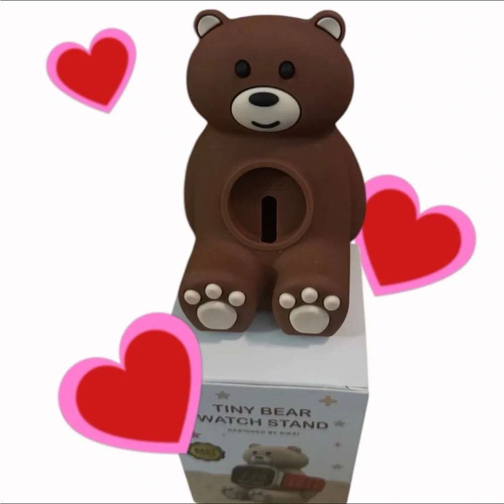 Tiny Bear Apple Watch Stand - Brown
